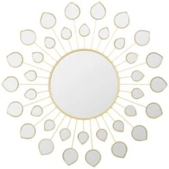 B&M Gold Mirrored Petal Mirror