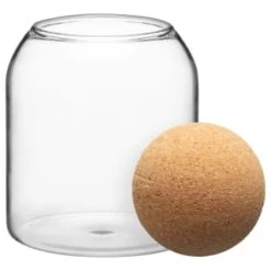 B&M Small Glass Jar With Cork Lid -B&M Home Sales Store 396483 small glass jar with cork lid 2