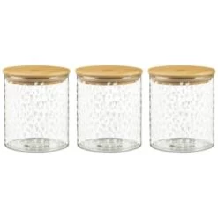 B&M Printed Glass Bamboo Storage Jars 3pc -B&M Home Sales Store 396485 3pk printed glass bamboo storage jars 2